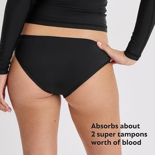 KNIX KT Teen Girls Leakproof Period Swim Bikini Bottom – Moderate Flow, Reusable Absorbent Menstrual Swimwear, UPF 50+ thumbnail 3