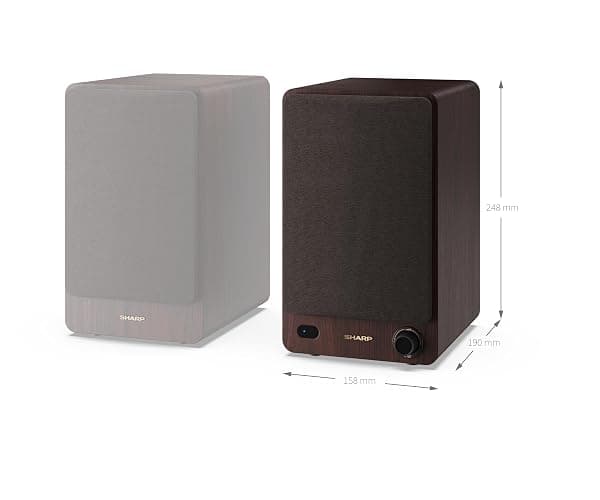 Sharp CP-SS30(BR) Altoparlanti attivi a 2 vie, custodia in legno da 60w RMS (2x30 W), Bluetooth v5.0, USB, ottico, ausiliario e RCA, regolazione bassi e alti, griglie rimovibili, telecomando. thumbnail 9