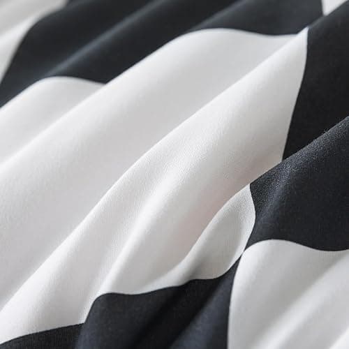 Caressma Black White Plaid Comforter Set Full Size, Buffalo Check Plaid Comforter Bedding Set for All Seasons, Farmhouse Soft Microfiber Comforter with Pillowshams thumbnail 6