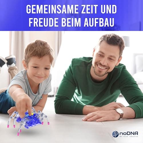 noDNA Roboter Kinder ab 8 Jahre Spinnen Roboter zum selbst zusammenbauen - Experimente für Kinder ab 8 Jahren - Spinne Spielzeug ab 8 Jahre Geschenk Junge 8 Jahre Kindergeschenke thumbnail 4