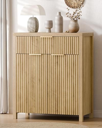 Lulive Fluted Buffet Cabinet with Storage Sideboard Cabinet Adjustable Shelves for Kitchen Living Room, Kitchen, Entryway - Image 1