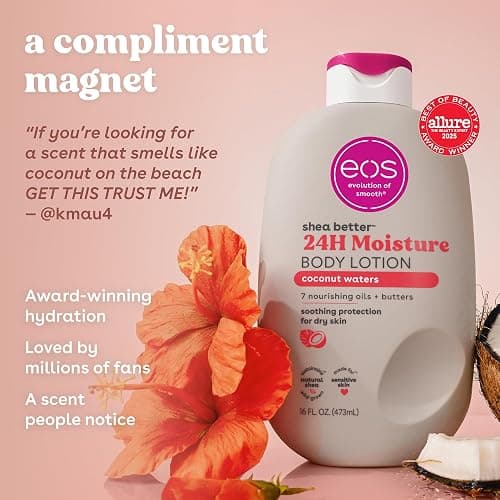 eos Lozione per il corpo Shea Better - Acqua di cocco, cura della pelle idratata 24 ore, leggera e non grassa, con karité naturale, vegana, 473 ml thumbnail 4