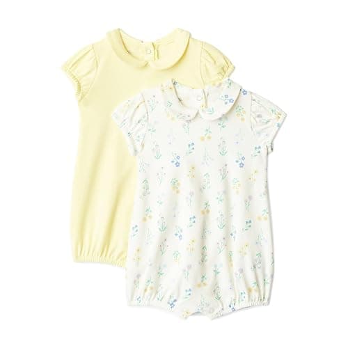 Amazon Essentials x Sofia Grainge Baby Girls' Cotton Short Sleeve Romper with Peter Pan Collar, Pack of 2 - Image 1