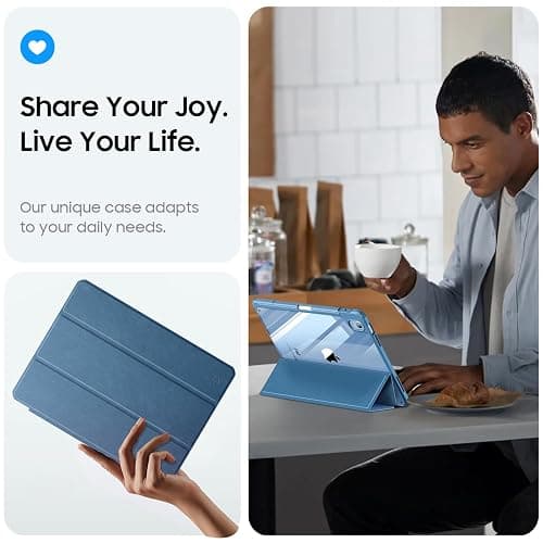 Fintie Hybrid Slim Case for iPad (A16) 11th Generation 11 Inch (2025), iPad 10th Generation 10.9 Inch (2022) - Shockproof Cover with Clear Transparent Back Shell & Pencil Holder, Ocean Blue thumbnail 5
