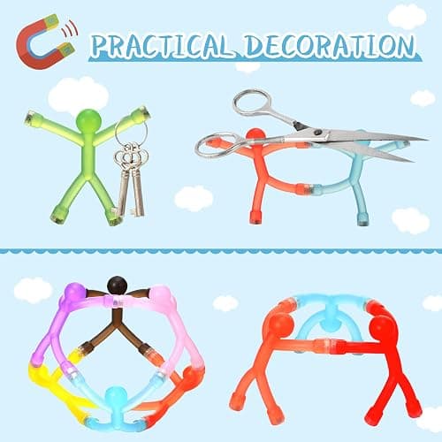 60 Pieces Fridge Magnets Humanoid Cute Men Colorful Refrigerator Magnetic Toys for Kids Translucent Magnetic Magnets for Adults Lockers, Fridge, Office, Whiteboard Decoration thumbnail 7