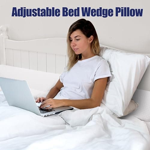 HOMBYS Wedge Pillow Headboard for Bed Gap,Foldable Bed Wedge Gap Filler Twin Size,Matterss Gap Filler,Multi Functional Bed Crack Pillow, Fill The Gap (0-7") Between Your Headboard and Mattress,White thumbnail 4