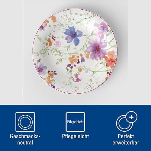 Villeroy & Boch Mariefleur Basic Assiette petit-déjeuner, 21 cm, Porcelaine Premium, Blanc/Multicolore thumbnail 4