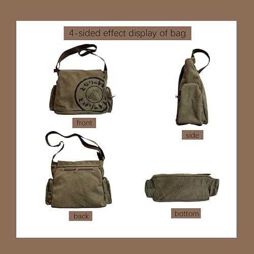 Men's Korean Canvas Bag Men's Shoulder Bag Men's Large Capacity Computer Casual Bag thumbnail 4
