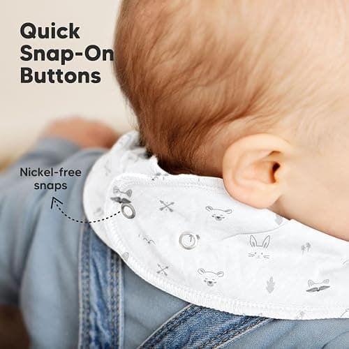 KeaBabies 8-Pack Organic Baby Bandana Bibs for Boys, Girls - Super Absorbent Triangle Baby Bibs for Drooling and Teething Infant, 100% Cotton Extra Soft for Newborn, Infant 0-36 Months (Nordic) thumbnail 8