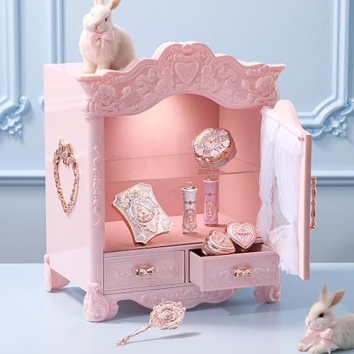 Flower Knows Bunny Garden All-In Gift Set, 40-Piece Collectible Display Box | Wardrobe-Style Full-Face Kit with Lip Cream, Blush, Eye Palette, Cushion Foundation N02, Gel Eyeliner, Brushes & Mirrors thumbnail 3