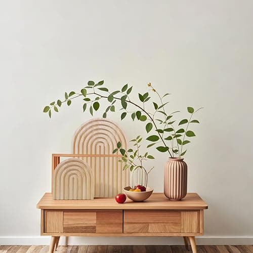 AFAMITOO 2Pcs Wooden Rainbow Arch Decor Set - Boho Chic Aesthetic Shelf & Serving Board - Ideal for Living Room, Kitchen, Home Office Decor thumbnail 2
