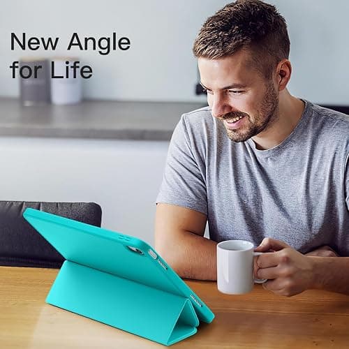 Akkerds Compatible with iPad (A16) 11th Generation Case 11 Inch 2025, for iPad 10th Generation Case 10.9 Inch 2022 with Pencil Holder, Slim Trifold Stand Protective Cover with Soft TPU Back, Teal thumbnail 2