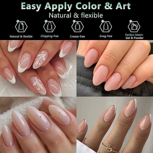 Short Almond Nail Tips, 216pcs Soft Acrylic Fake Nails Gel Nail Tips, Full Cover Pre-Shaped Matte Clear Press on Nails for Extension, Diy at Home Manicure 12 Sizes thumbnail 3