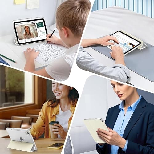 MoKo for iPad mini 7 A17 Pro Case 2024, iPad mini 6th Generation Case 8.3 Inch 2021 with Pencil Holder, Slim Light Trifold Smart Protective Cover with Hard PC Translucent Back Shell, White thumbnail 8