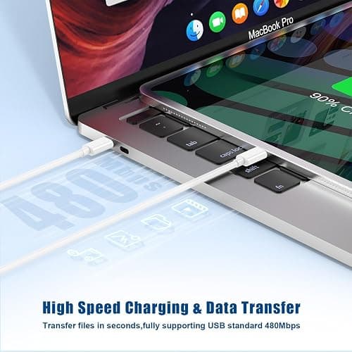 for iPhone 16 15 Charger/10ft Type C to C Charging Cable Cord Long,USB C Fast Charging Block for Apple iPhone 16 Pro Max/16/15/15 Plus/AirPods Max 2 (2024)/AirPod Pro 2nd Gen/4/Plug Cube Power Adapter - 1Pack White - 10 Feet thumbnail 5
