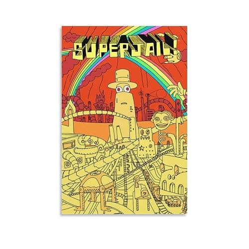 Dark Comedy TV Shows Superjail! Poster Artworks Canvas Poster Room Aesthetic Wall Art Prints Home Modern Decor Gifts Framed-unframed 08x12inch(20x30cm) - Image 1