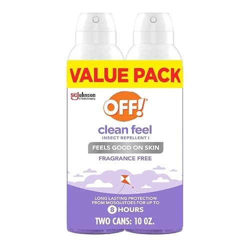 OFF! Clean Feel Picaridin Insect & Mosquito Repellent Bug Spray, 5 oz, 2 pk | Aerosol Spray, 20% Picaridin Formula, Fragrance Free, Lightweight, Long Lasting Protection from Mosquitoes, Flies, Ticks - Image 1