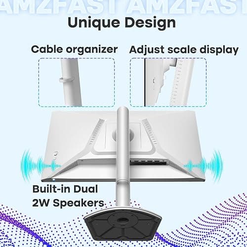 Amzfast 24 Inch Gaming Monitor 180Hz QHD 2k 2560 ×1440p Monitor, 1ms Adaptive Sync, 96% DCI-P3, Built-in Speakers, Height Adjustable, VESA Mount, IPS Monitor with HDMI 2.0 x 2 & DP 1.4 x 2, AMZG24F6Q thumbnail 6