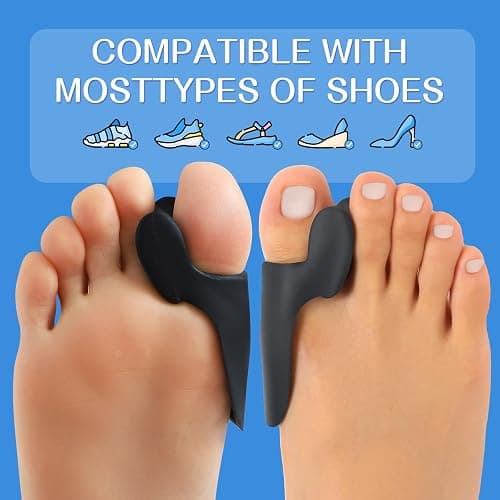 Promifun Bunion Cushion Protector, 10 Packs of Bunion Corrector Pads with Separator for Big Toe, Gel Shield for Foot Pain Relief, Calluses, Corns - Black thumbnail 5