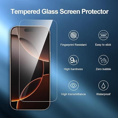 NEW'C 3 Pack Designed for iPhone 17/17 Pro,iPhone 16 Pro Screen Protector (6.3 inches), Enhanced Tempered Glass Protection with easy installation tool included, Case Friendly thumbnail 4