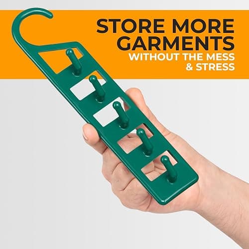 CraftyCrocodile Space Saving Hangers for Clothes - 4 in Pack, Heavy Duty Plastic, Multi Closet Space Savers for Shirts, Pants, Jeans, Sweaters - Hanger Organizer Space Saver - 4 thumbnail 8