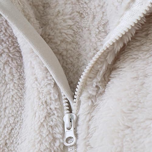 Toddler Baby Boys Girls Fleece Rompers Cute Hooded Plush Zipper Jumpsuits Keep Warm Fall Winter Outfits thumbnail 3