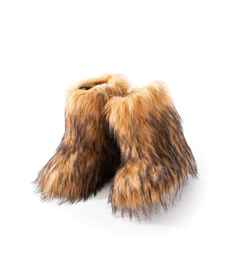 IXU Women's Faux Fur Boot Furry Fluffy Round Toe Suede Snow Winter Women Boots Comfy Plush Warm Short Outdoor Indoor Flat Shoes Mid-Calf Boots thumbnail 3