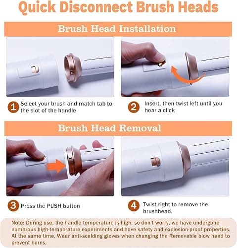 Hair Dryer Brush 5 in 1, Negative Ion Blow Dryer Brush Set Upgrade Hot Air Brush Air Styler Curling Wrap Air Curler, Curling Iron Hair Styling Tools As A Gift for Straight/Curl/Drying/Smoothing thumbnail 8