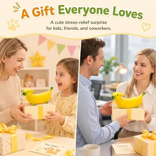 Banana Dog Squishy Toy,Crunchy Squishy Moldable Sand Filled Sensory Fidget,6X Stretchable Squeeze Stress Relief Toy,Slow Rising Banana Squishy Fun Christmas Stocking Stuffers & White Elephant Gifts thumbnail 9