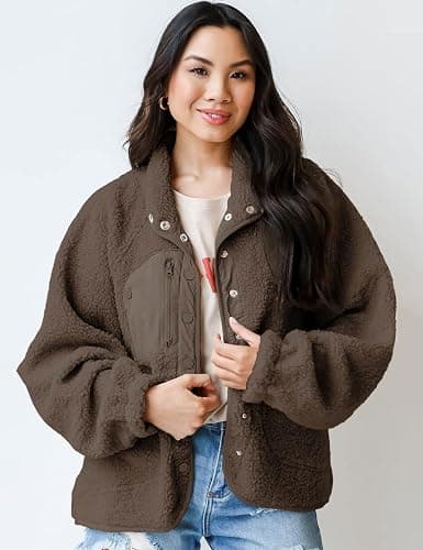 Aoang Womens Winter Coats Casual Lapel Long Sleeve Fleece Faux Fur Jacket thumbnail 2