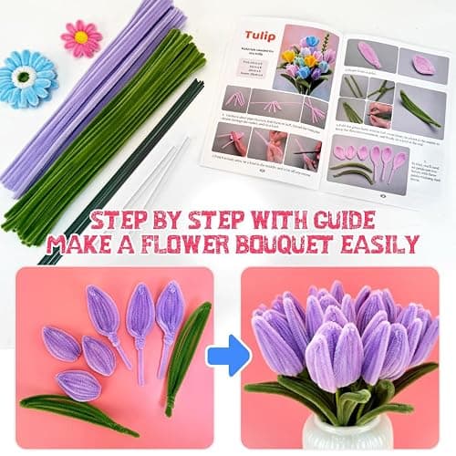 IOOLEEM Pipe Cleaners, 480pcs Multi-Colored, Flower Making Kit, Arts and Craft Supplies, Ideas for Art Project Activity. thumbnail 3