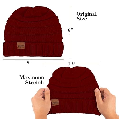 Rosoz Womens Beanies for Winter Slouchy Beanies for Women Knit Warm Winter Hats for Women Thick for Cold Weather thumbnail 6