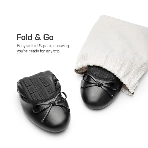 DREAM PAIRS Women's Foldable Bowknot Ballet Flats | Light Weight, Slip-On Dress Shoes, Round Toe, Offer all-day comfort for long walking, standing, dancing thumbnail 5