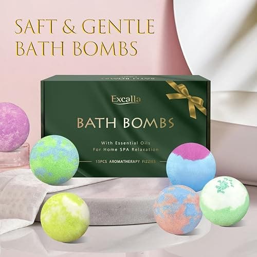 Bath Bombs for Women Gift Set, 15 Pcs Handmade Bubble Bathbombs, Shea & Coco Butter Dry Skin Moisturize, SPA Relaxing Gifts for Women & Men, Her, Girls, Wife, Birthday thumbnail 4
