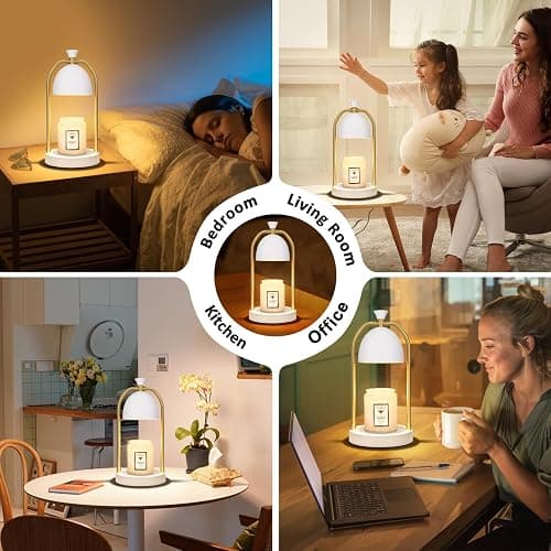 White Candle Warmer Lamp with Timer-Unique Happy Birthday Gifts for Women and Men, Fun Gift Ideas for 30th, 40th, 50th and 60th Birthdays for Gold Home Decor thumbnail 5