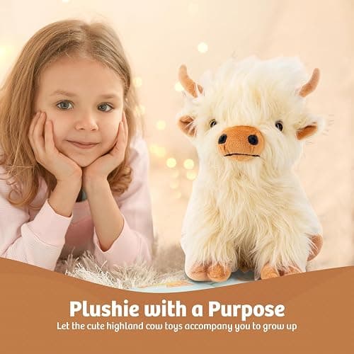 Marysun Microwavable Highland Cow Stuffed Animal - Weighted Stuffed Animal Plush, Heating Pad, Cozy Gift for Girls|Women|Kids|Elderly People thumbnail 2