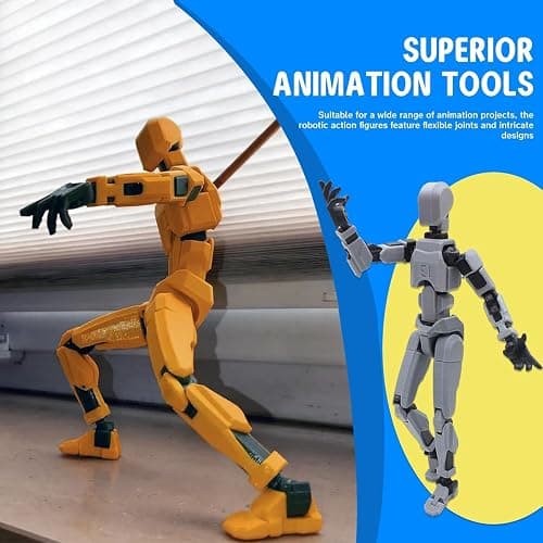 MerryXD T13 3D Action Figure,Assembly Completed Dummy Nova Titan Lucky 13 Action Figure 3D Printed Multi-Jointed Movable Toy Grow in The Dark Blue thumbnail 7