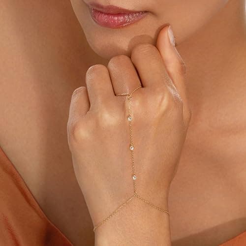 adoyi Gold Bracelets for Women, 14K Gold Plated Stackable Bracelet Stack Set Adjustable Charm Paperclip Chain Cuban Link Layered Waterproof Jewelry Sets Gifts for Womens 6.0/6.8/7.2" thumbnail 5