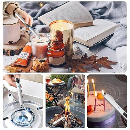 SUPRUS Electric Lighter Arc Windproof Flameless USB Rechargeable Lighter with Safety Lock for Candle BBQ Camping (Silver) thumbnail 7