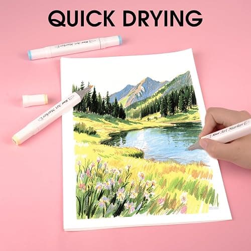 XSG Alcohol Markers,60 Colors Dual Tip Brush & Chisel Tip Art Marker Set,for Blending & Shading,Ideal for Coloring Books & Professional Artwork,Includes Blender Pen & Portable Case,Ideal for All Ages thumbnail 3