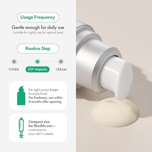 Easydew DW-EGF Melatoning Ampoule 5X - Hydrating Dark Spot Serum with Niacinamide & Glutathione for Uneven Skin - Fast Absorbing Day & Night Ampoule Korean Skin Care (Pump 0.27 fl oz, EGF 5X) thumbnail 7