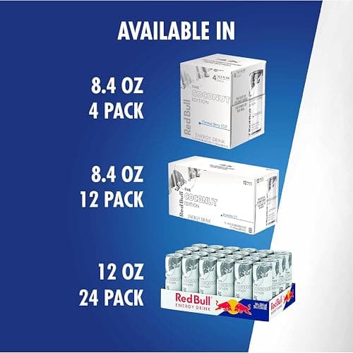 Red Bull Coconut Edition Energy Drink, Coconut Berry, with 80mg Caffeine plus Taurine & B Vitamins, 8.4 Fl Oz, Pack of 12 Cans thumbnail 6