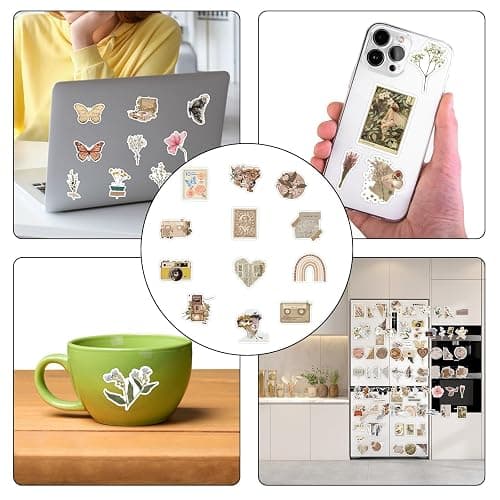 120 Pcs Autocollant Scrapbooking, Stickers Kindle, Stickers Aesthetic | Stickers Aesthetic, Autocollant Adhésif pour DIY Bullet Journal Bricolage Artisanat Décoration thumbnail 7