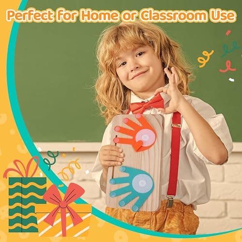 Montessori Learning Toys for Toddlers 2-4, Double-Sided Finger Counting & Number Tracing Board, Colorful Number Blocks, Solid Pine Wood Educational Math Toy for Kids Boys Girls Ages 1 3 5 Year Old - Montessori Math Toy thumbnail 7