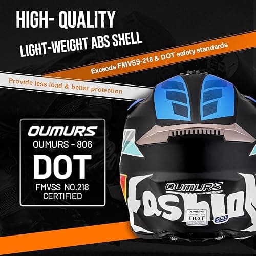 OUMURS Adult ATV Dirt Bike Helmet with Goggles Gloves & Mask Quick Release Buckle Adjustable Sun Visor Motorcycle Adult Helmet Off-Road Motocross Downhill Moped MX for Unisex-Adult thumbnail 5