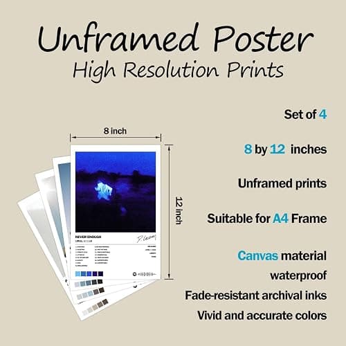 MISTRARA Daniel Poster Caesar Album Cover Signed Limited Edition Posters (Set of 4) Unframed 8inch X 12inch(20 X 30cm) Room Aesthetic Scannable Song Code Music Posters thumbnail 3