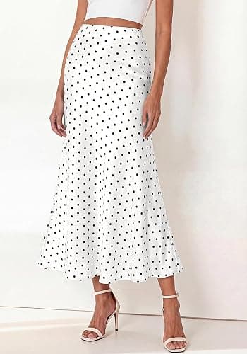 BTFBM Midi Skirts for Women 2026 Summer Spring Lightweight A Line High Waisted Wedding Guest Party Silk Long Skirt thumbnail 2