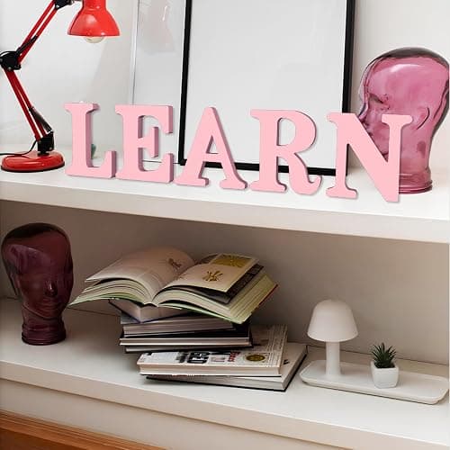 Zaruatu 6 Inch Pink Wooden Letters Unfinished Wood Letters for Crafts Blank DIY Crafts for Adults Pink Decor for Wall Nursery Bedroom Wedding Decoration (E) thumbnail 6