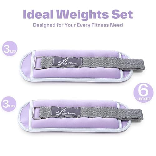 Sportneer Ankle Weights Wrist Weights Pair of 1/2/4/6/10 LBS for Men Women Kids Strength Training Wrist and Ankle Weights Set with Reflective Strips for Dancing Running Walking Fitness Workout Gym thumbnail 4