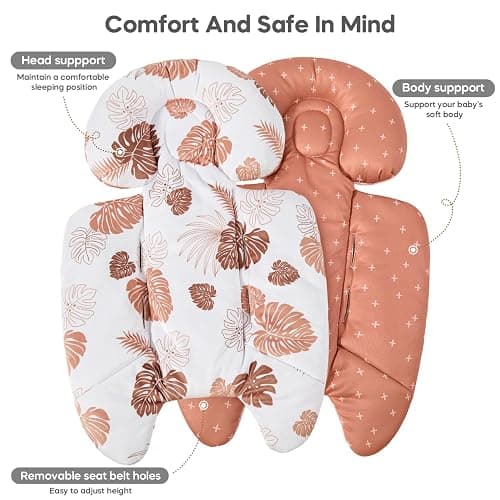 Infant Insert Compatible with 4moms Mamaroo & Graco Swing and Infant Car Seat, Stroller, Other Baby Swing, Rocker, Bouncer, Bassinet Newborn Insert Head & Body Support Cushion, Reversible Design thumbnail 7